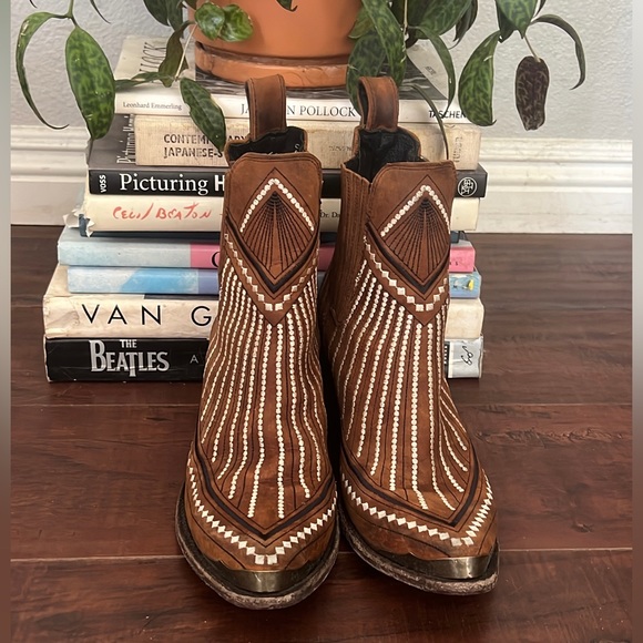 Old Gringo Shoes - Old Gringo Western Boho Suede Embroidered Ankle Boots Size 9